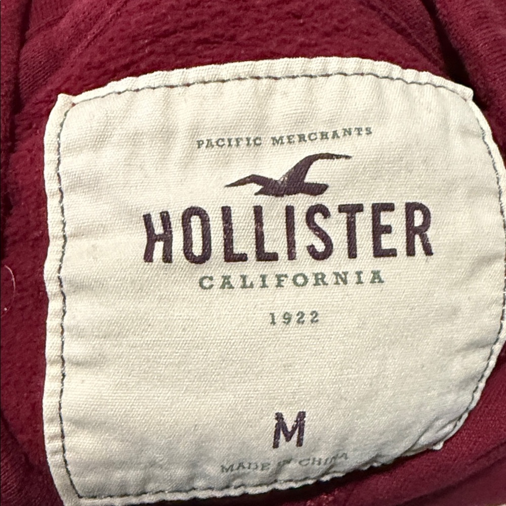 Hollister Red Hoodie with White Lettering - Picture 3 of 3